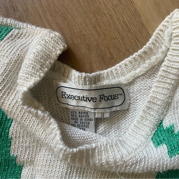 Vintage Funky Patterned Knit Sweater Vest - Picture 2 of 3